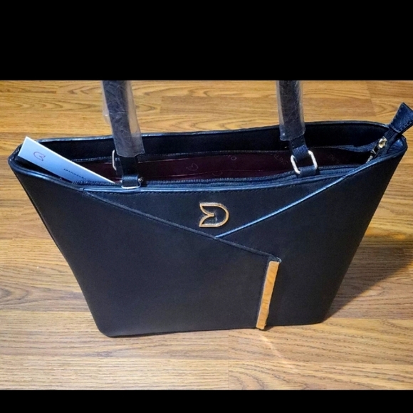 Darlings Black Vegan Leather Shoulder Bag GS-558 | NWT Stylish Handbag Purse - Picture 2 of 11